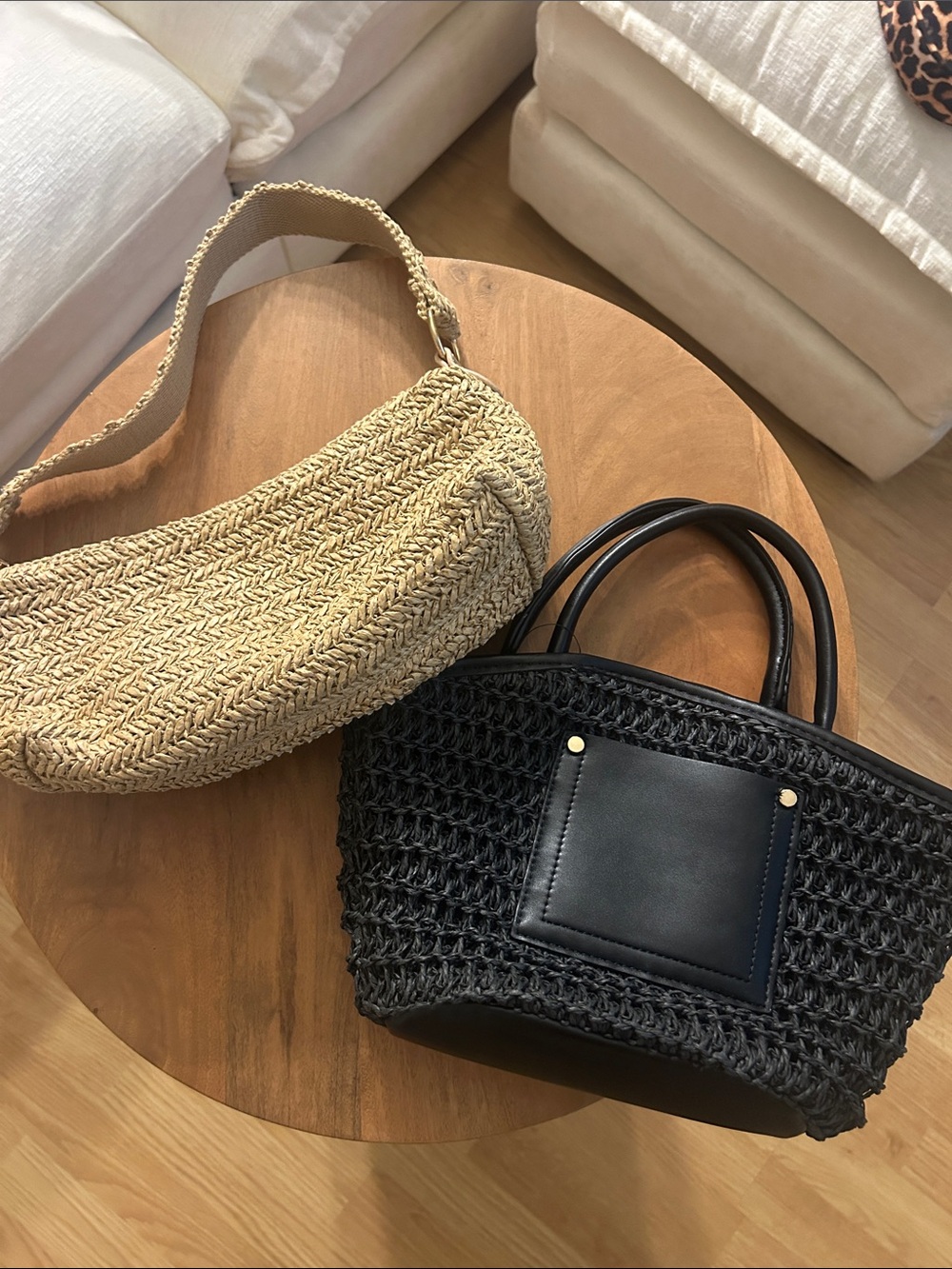 Summer Woven Bag Bundle - Black and Tan